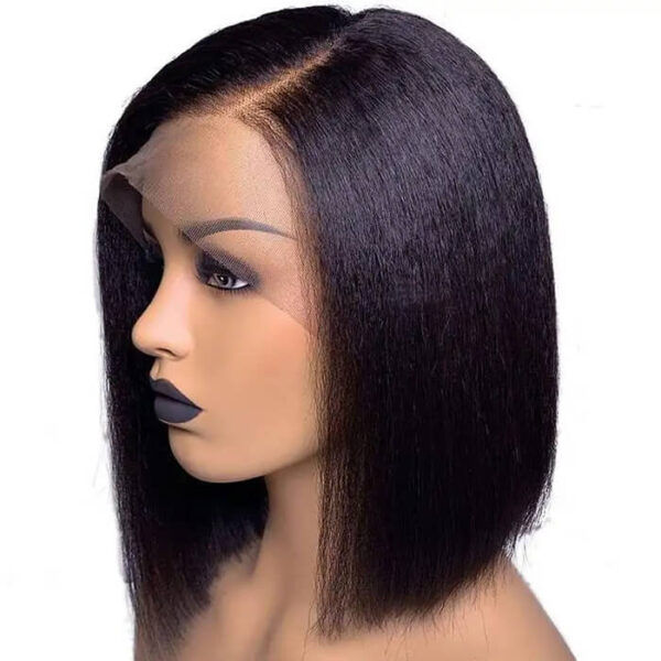 10 inch Short Yaki Human Hair Lace Front Wig