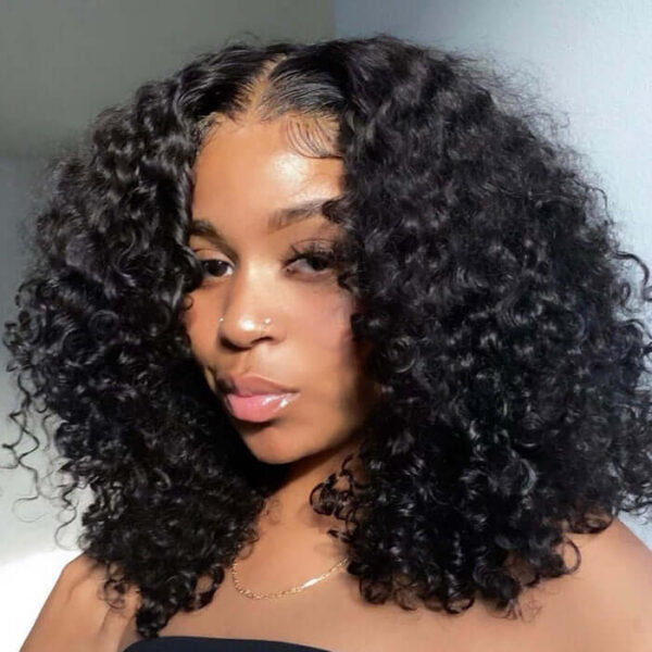 16 inch Deep Wave Lace Front Wigs Human Hair