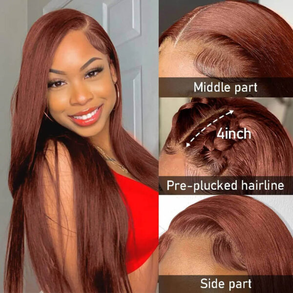#33 reddish brown human hair lace front wig
